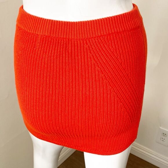 Ser.o.ya Brandi Ribbed Knit Sweater Mini Skirt in Blood Orange Revolve - Picture 3 of 7